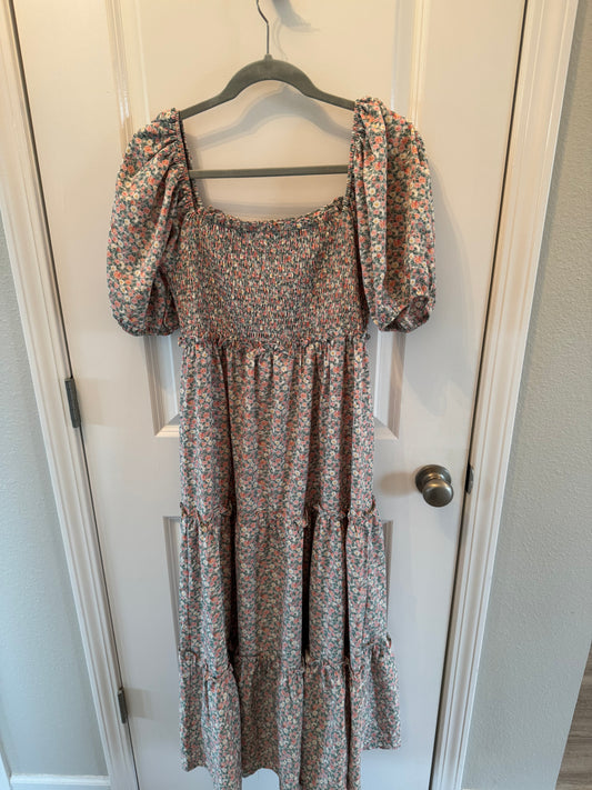 Floral Peasant Dress Women’s Large