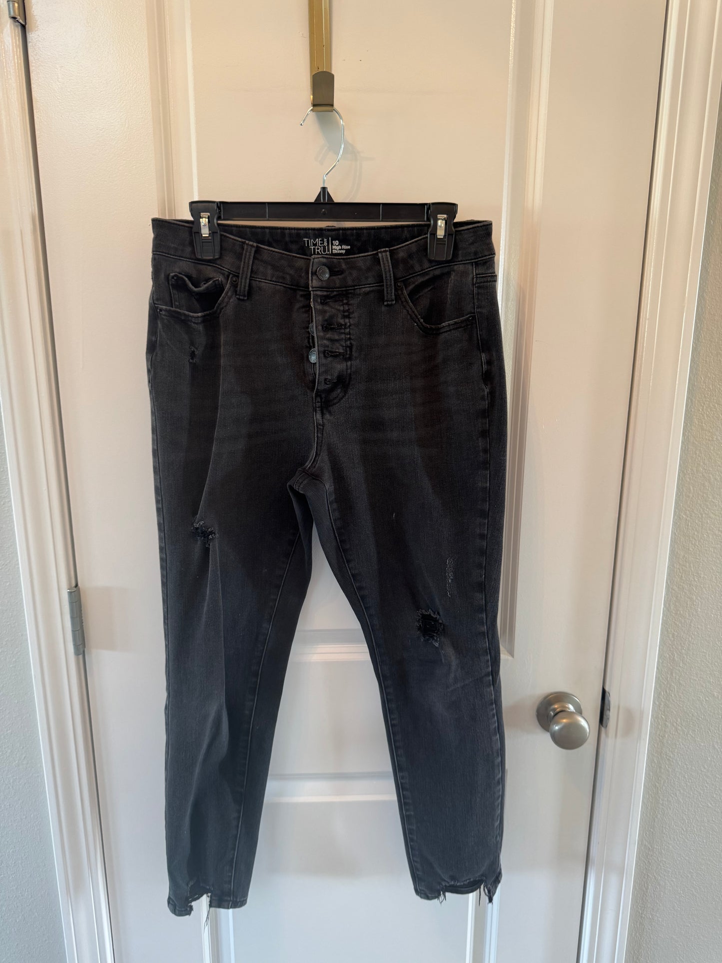Time & Tru High Rise Skinny Jeans Women’s Size 10 Black