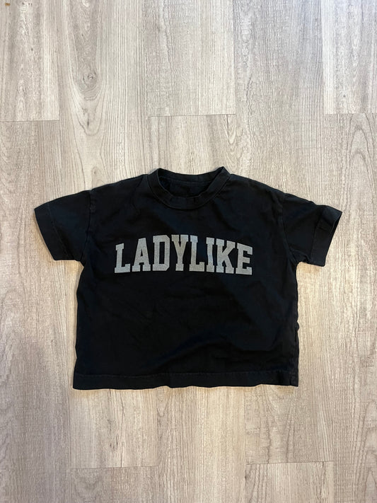 Short Sleeve Ladylike Graphic Tee Toddler Girl Size 2T Black