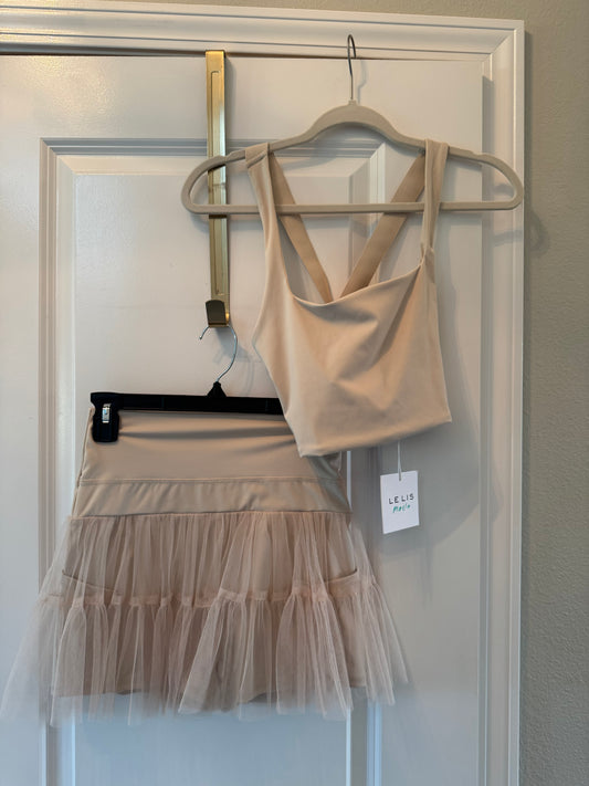 Square Neck Top Tulle Skirt Matching Set Women’s Small NWT