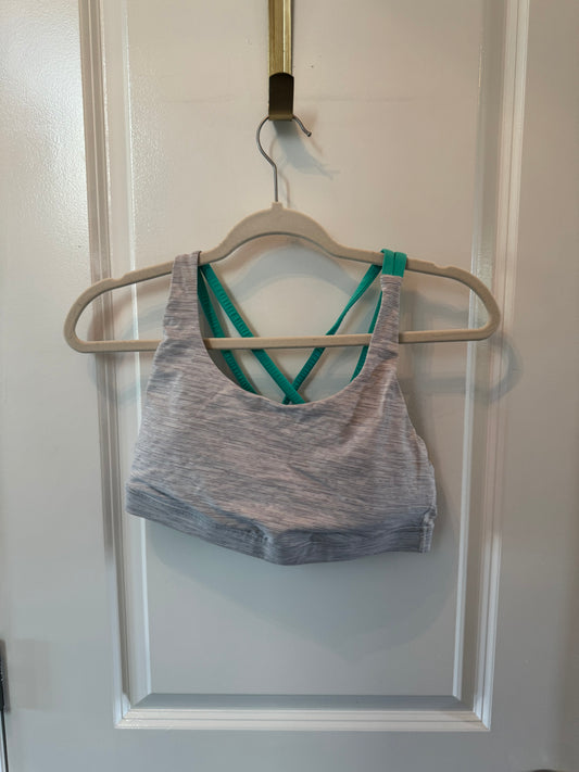 Lululemon Sports Bra Size 10 Gray Teal