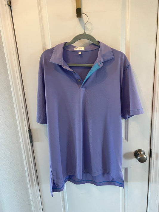 Peter Millar Polo Shirt Men’s Large Purple Stripe