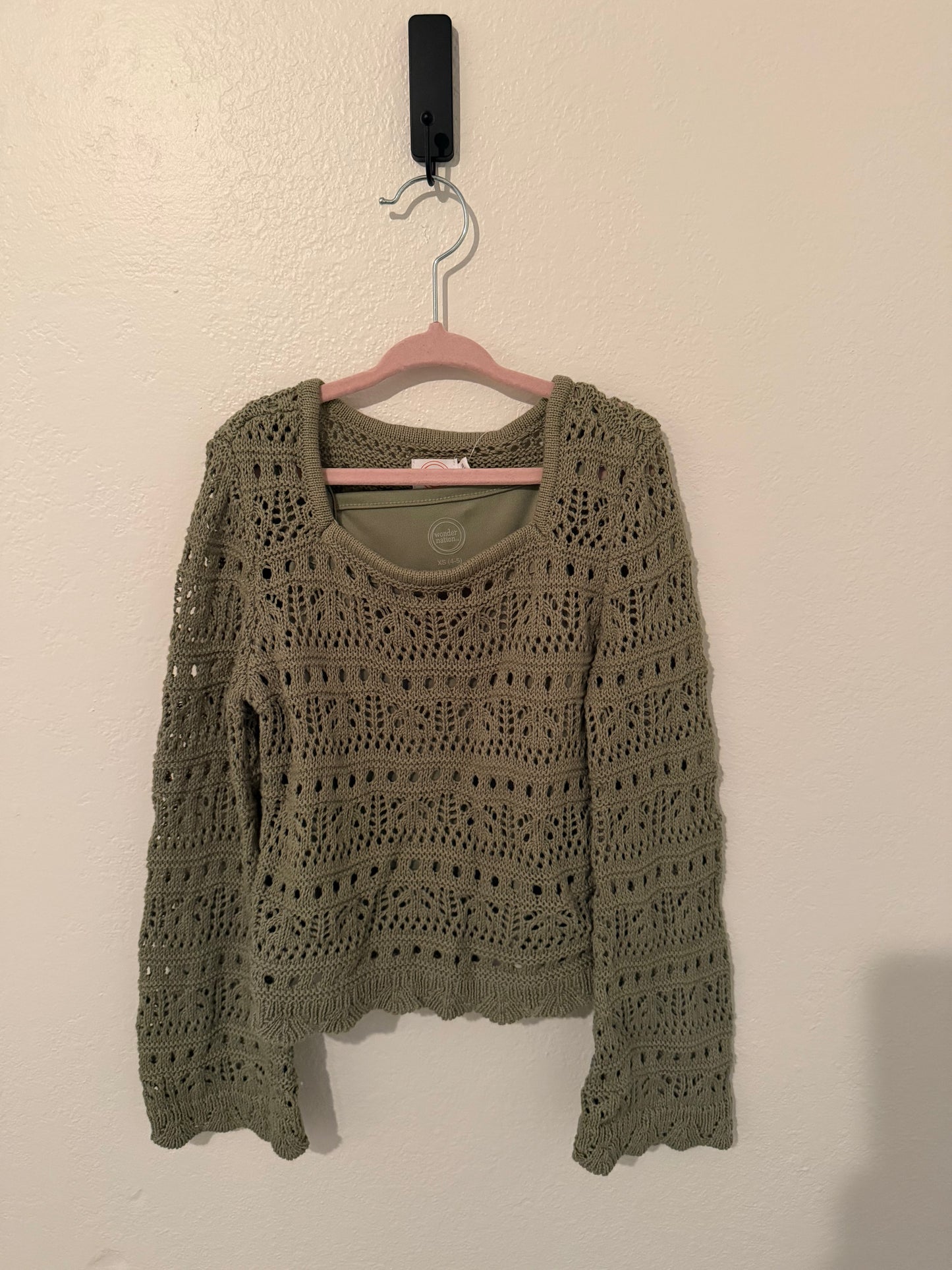 Crochet Top Toddler Size 4-5 Green NWT