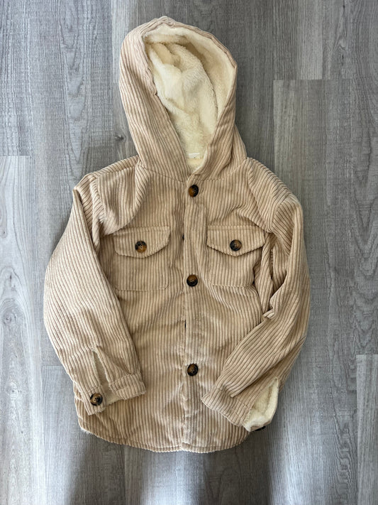 Corduroy Hooded Jacket w Fleece Lining Youth Boy’s Size 10 Years Tan