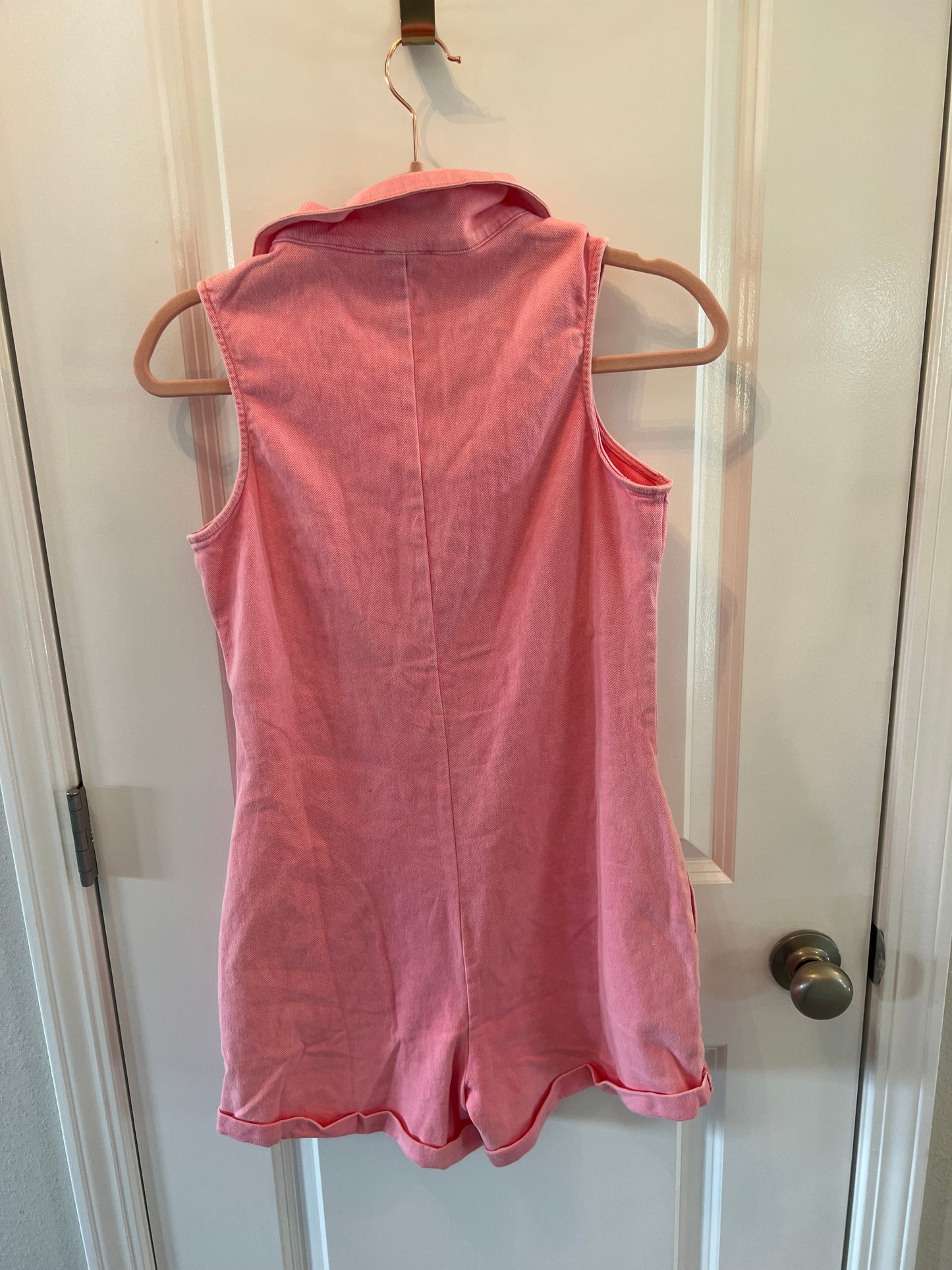 Pink Lily Jean Romper w Front Exposed Zipper Women’s Size XS Pink