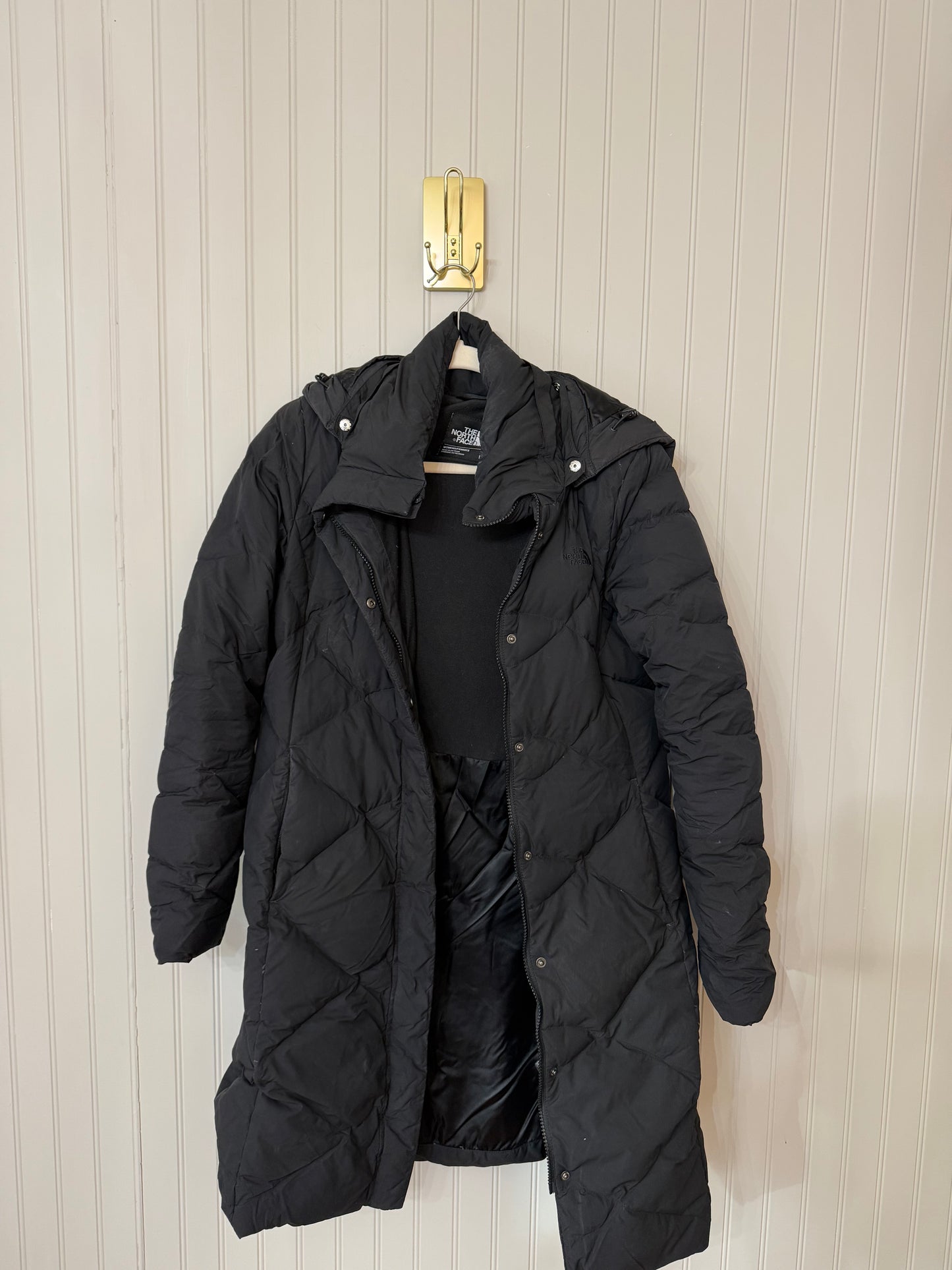 The North Face Miss Metro II Hooded Water Resistant Down Parka Women’s Medium Black