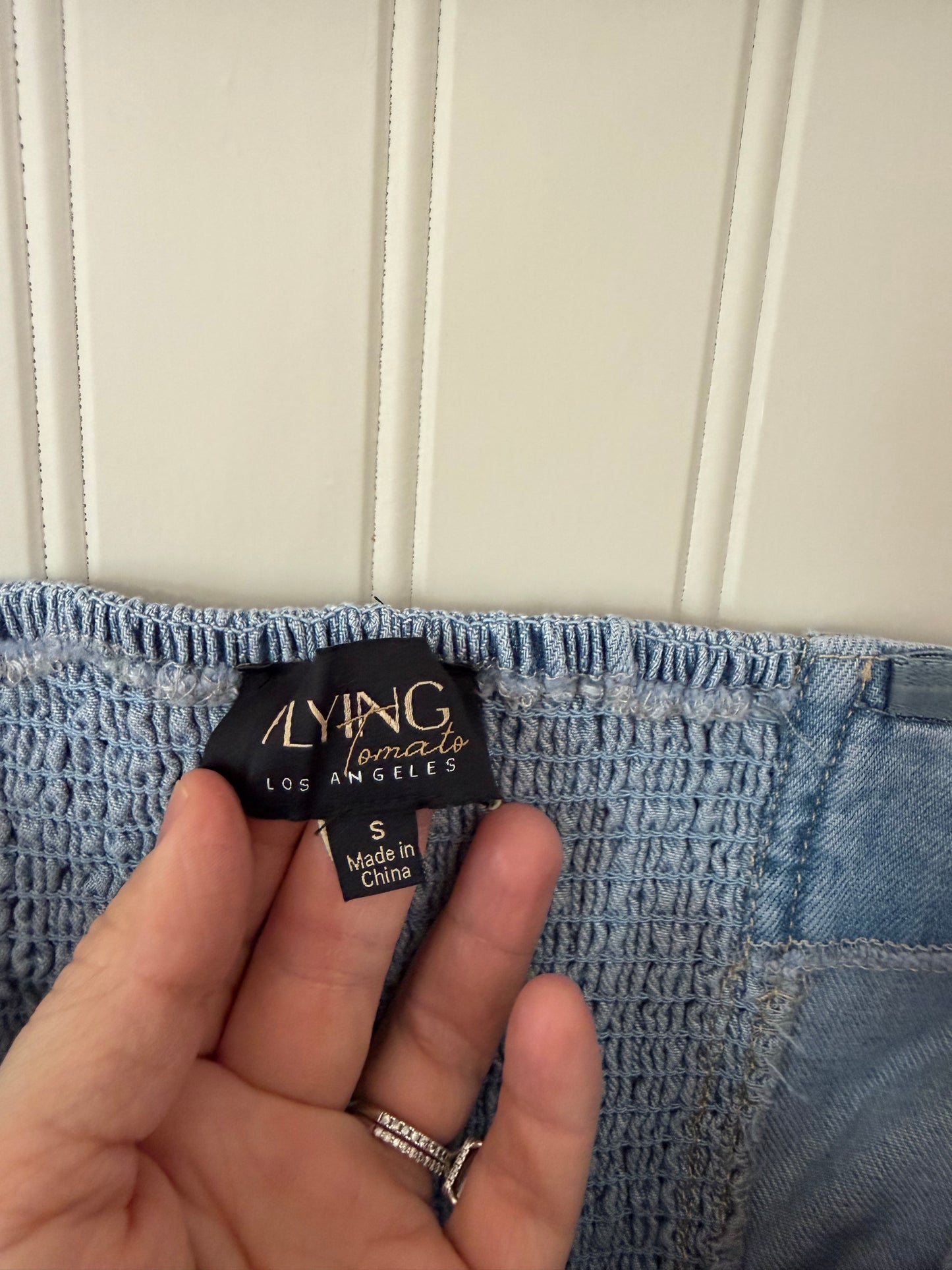 Flying Tomato Doing The Most Denim Romper Women’s Small