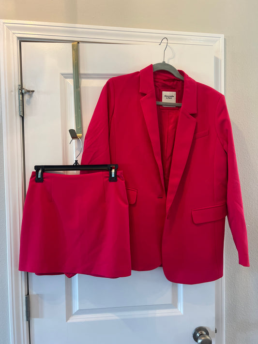 Abercrombie & Blazer & Mini Skirt Matching Set Women’s Size Small Hot Pink