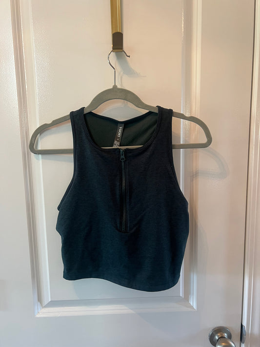 Vuori Half Zip Crop Active Tank Women’s Size Medium Hunter Green