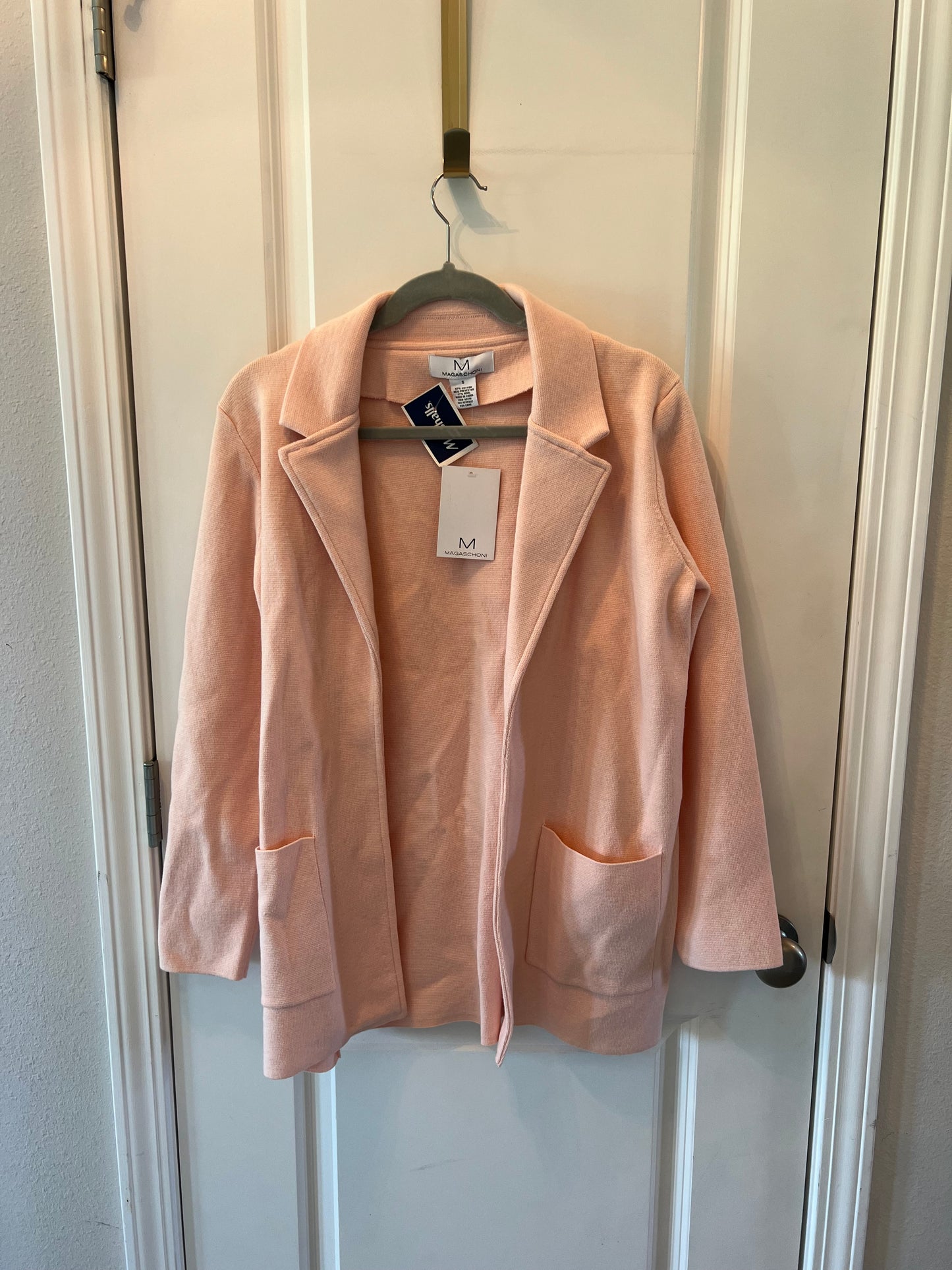 Magaschoni Knit Blazer Women’s Size Small Peach