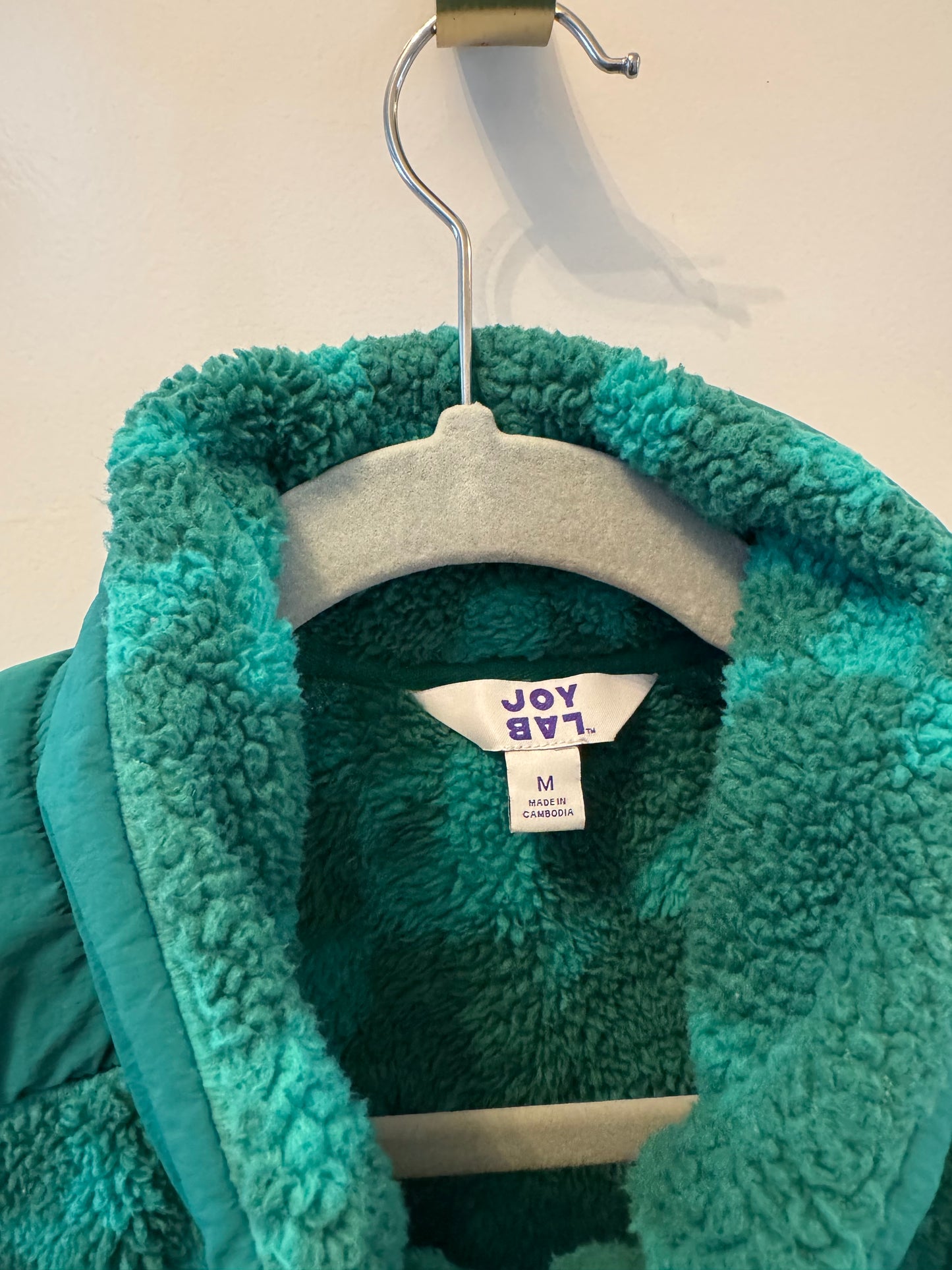 JoyLab Printed High Pile Jacket Women's Size Medium Pine Geo