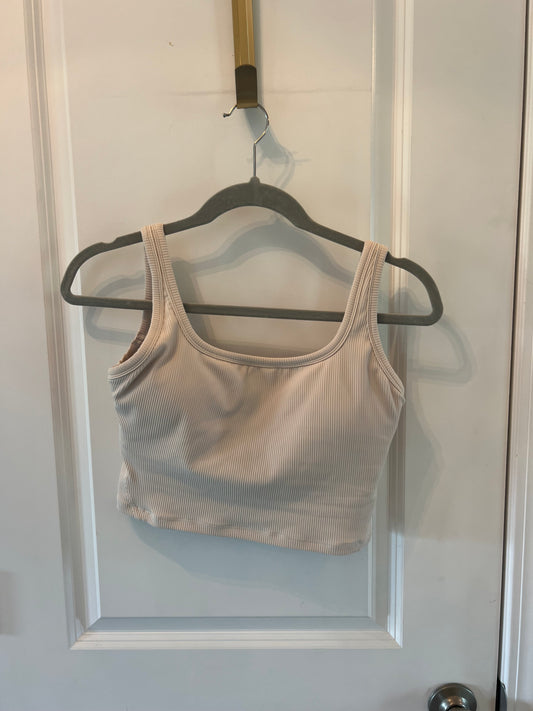 Ribbed Sports Bra Women’s Size 8 (Medium) Beige