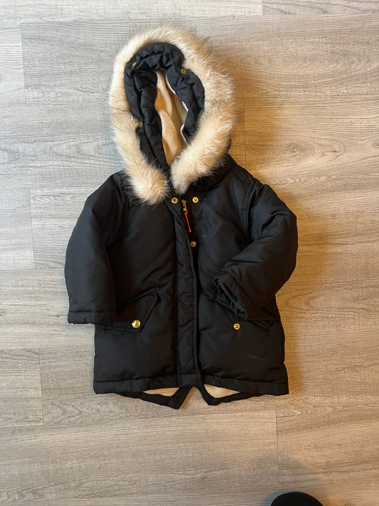 JCrew Crewcuts Fishtail Parka w PrimaLoft Toddler Girl Size 2T Black