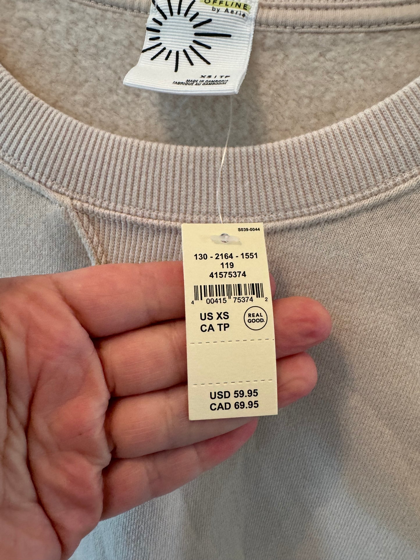 Offline by Aerie Cloud Fleece Crewneck Women’s XS NWT