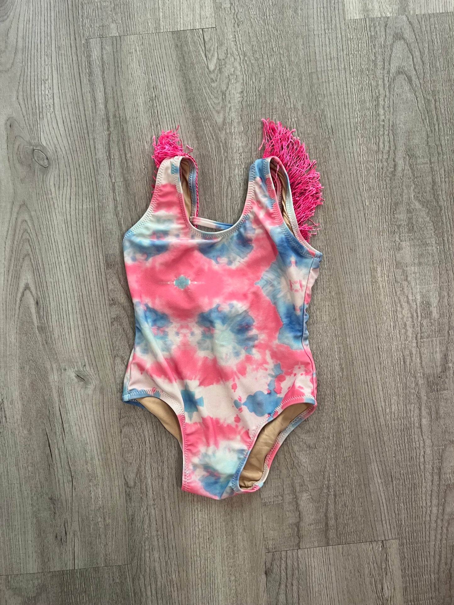 Shade Critters Tie Dye Fringe One Piece Swimsuit Baby Girl Size 18-24M Pink