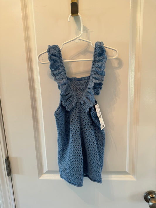 Zara Loose Knit Dress w Ruffle z Youth Girl’s Size 5 Years NWT