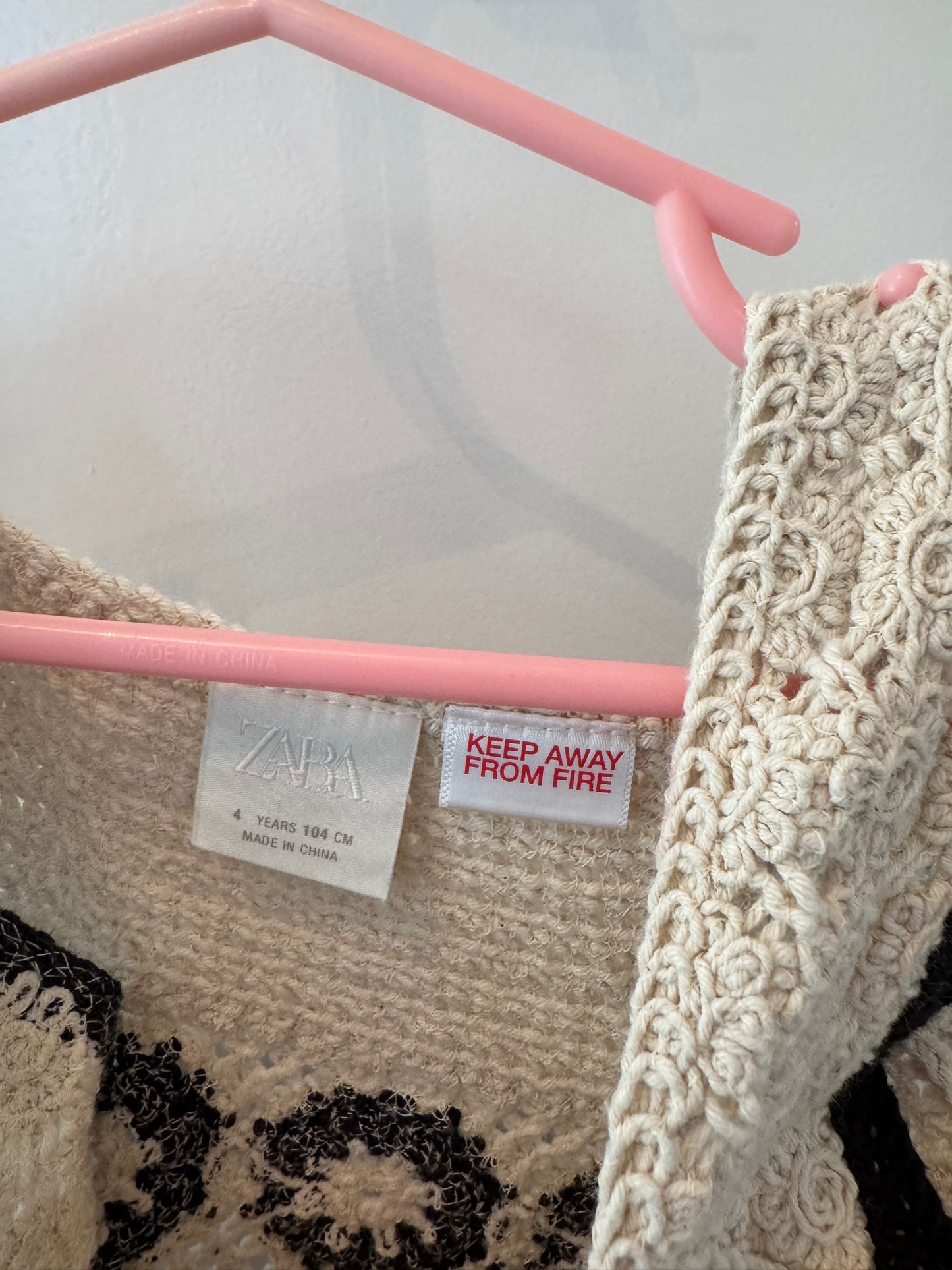 Zara Toddler Crochet Dress Size 4 Years