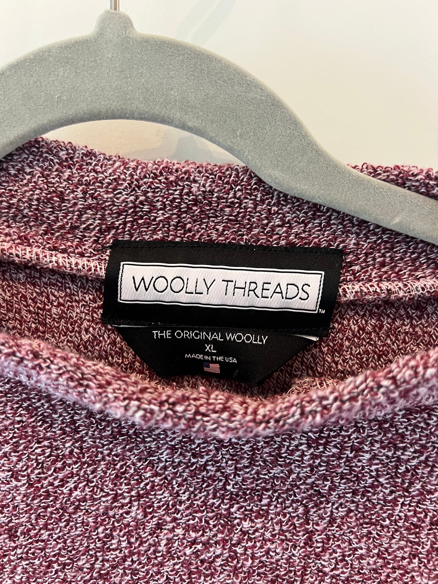 Woolly Threads Nubby Cropped Kansas City Hooded Sweatshirt Women’s Size XL Plum