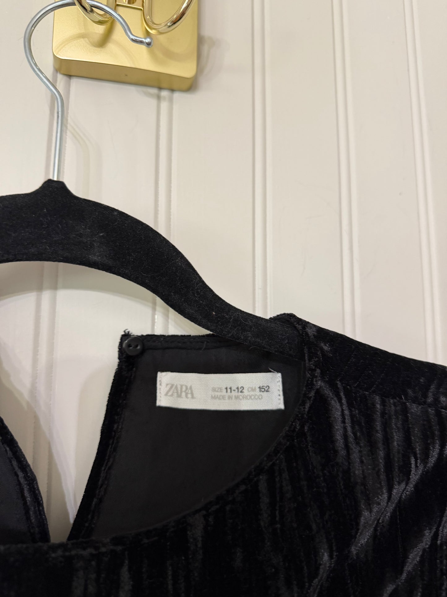 Zara Velvet Dress Girl’s Size 11-12 Black