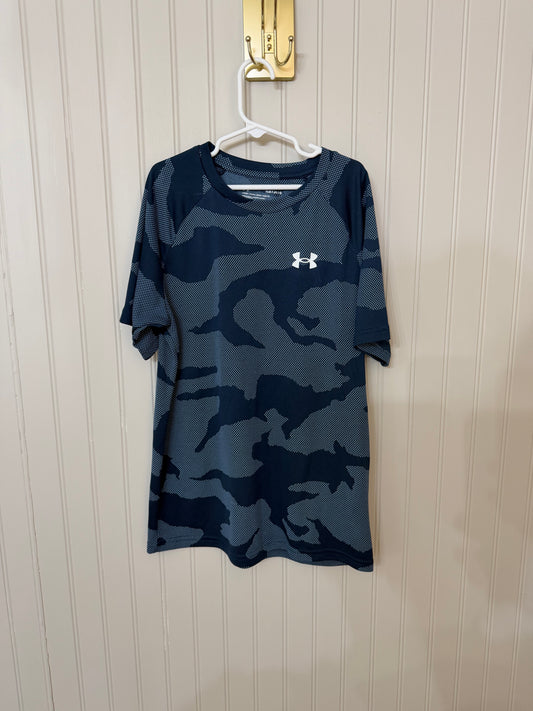 Under Armour Velocity Jacquard Tee Youth Size Large Navy