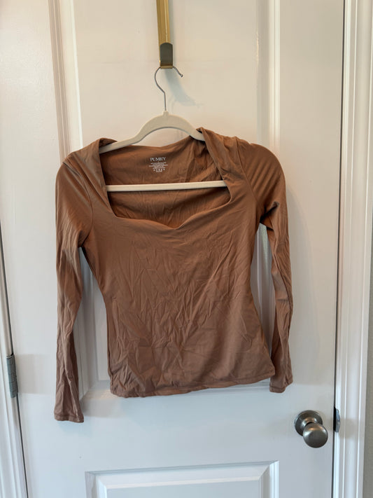 Sweetheart Neck Top Women’s Small Tan