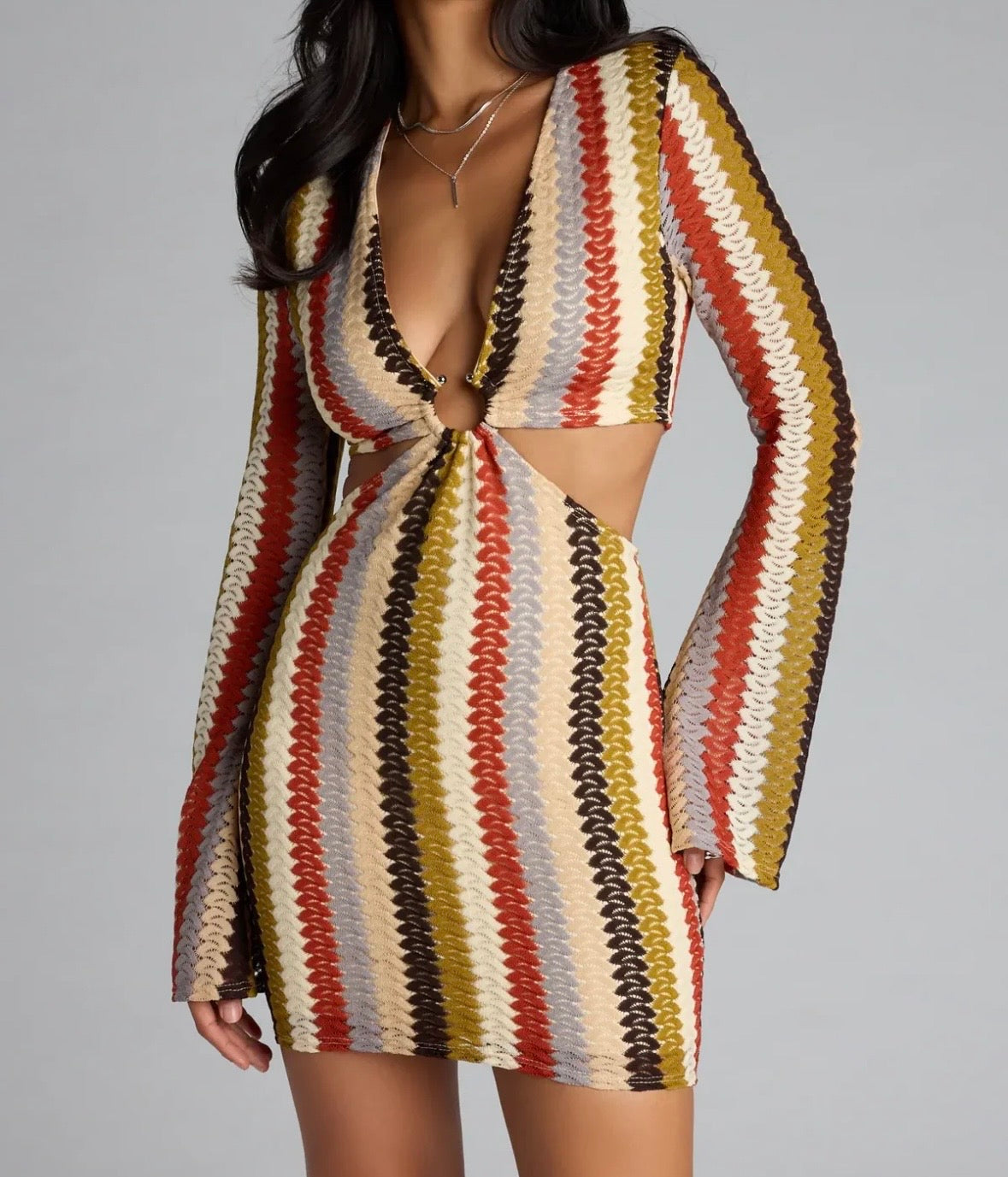 Windsor Striped Cutout Mini Dress Women’s Small NWT
