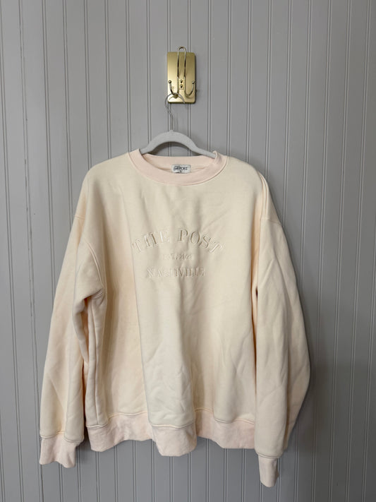 The Post Nashville Embroidered Sweatshirt Women’s Large Cream