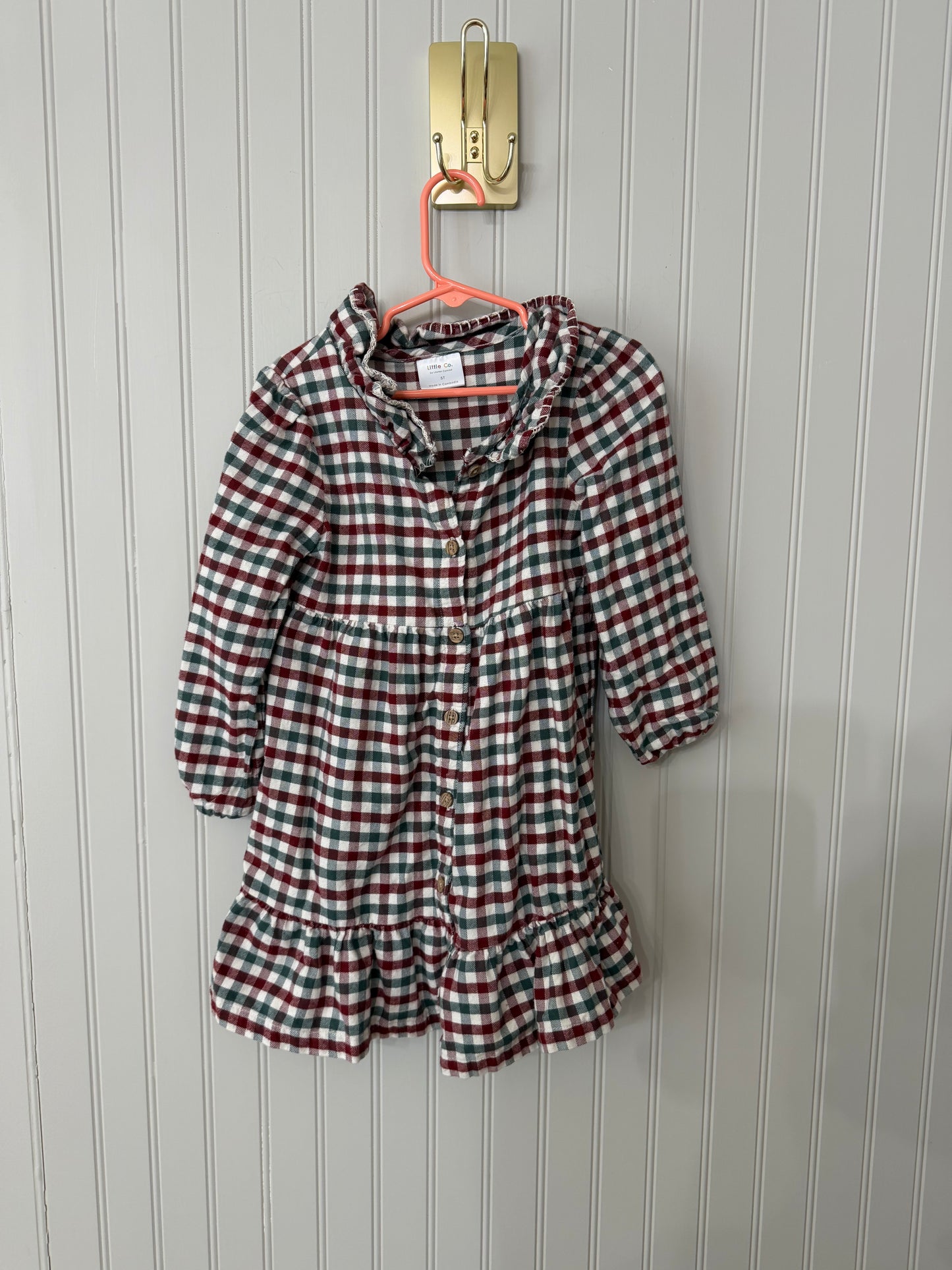 Little Co Plaid Dress Toddler Size 5T