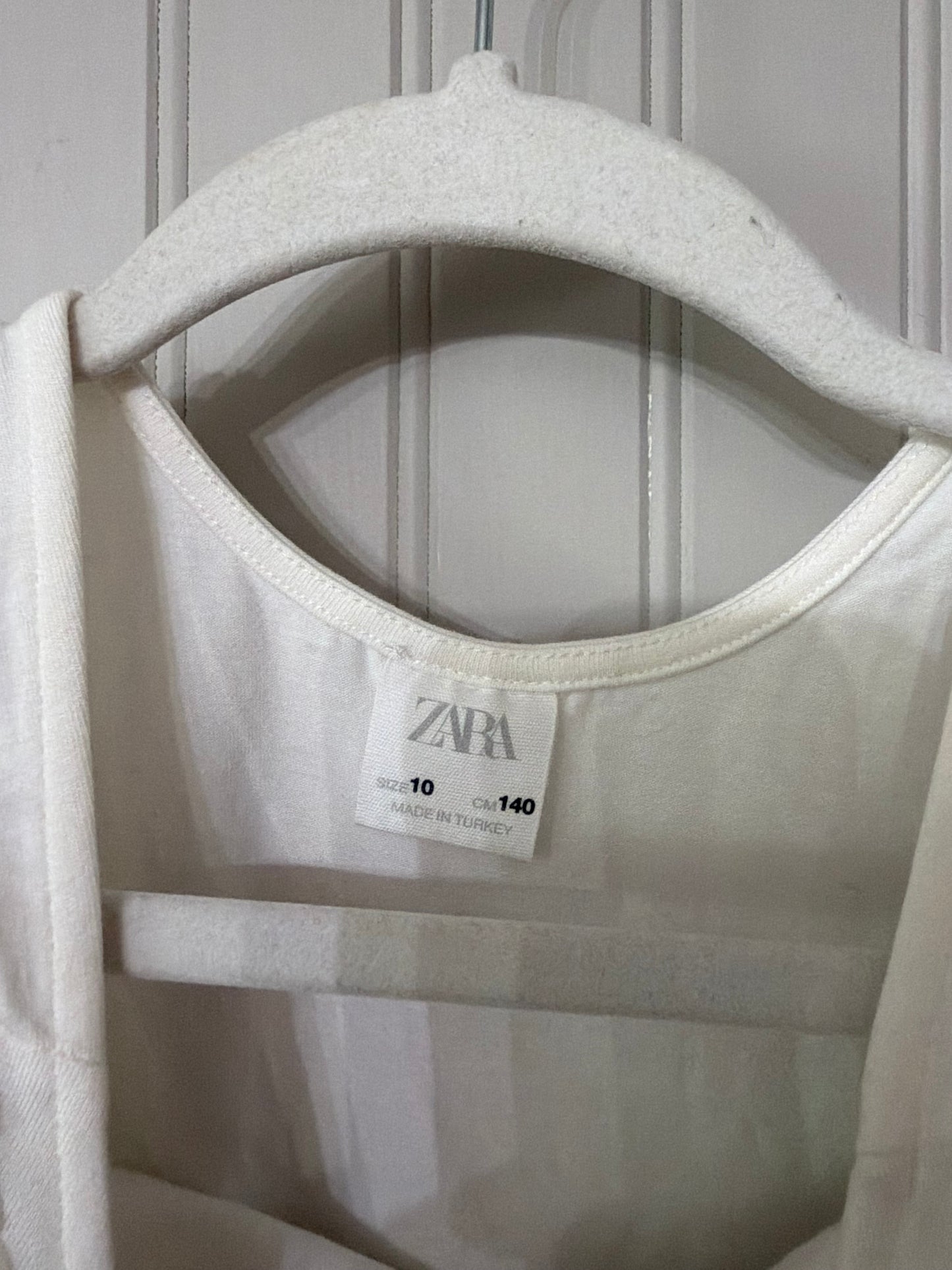 Zara Ruffle Bodysuit Girl’s Size 10 White