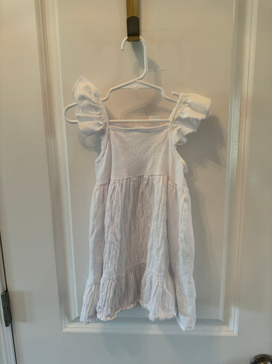 Zara Knit Dress w Flutter Sleeves Toddler Girl Size 3-4 Years White