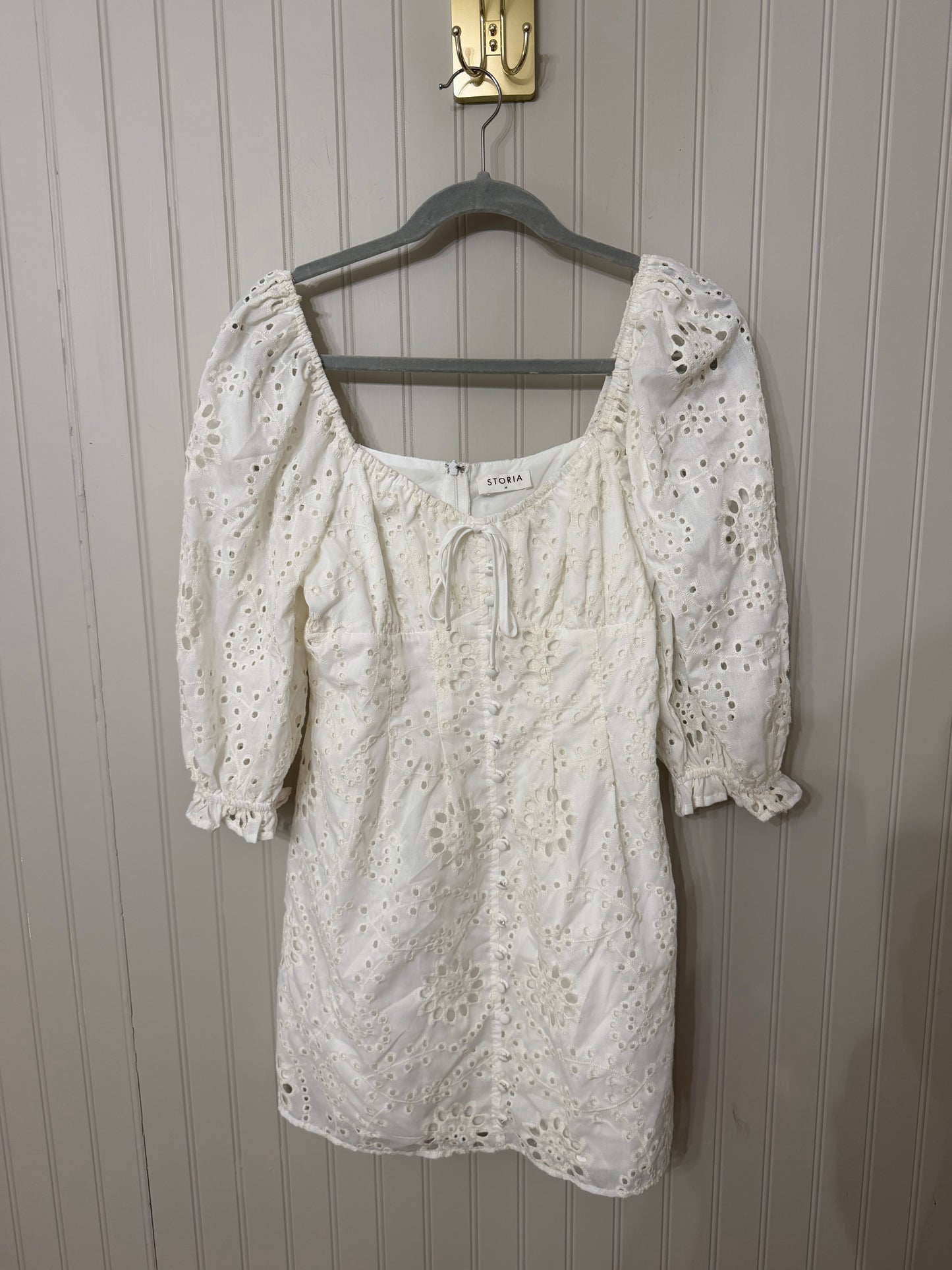 Storia Eyelet Mini Dress Women’s Medium White