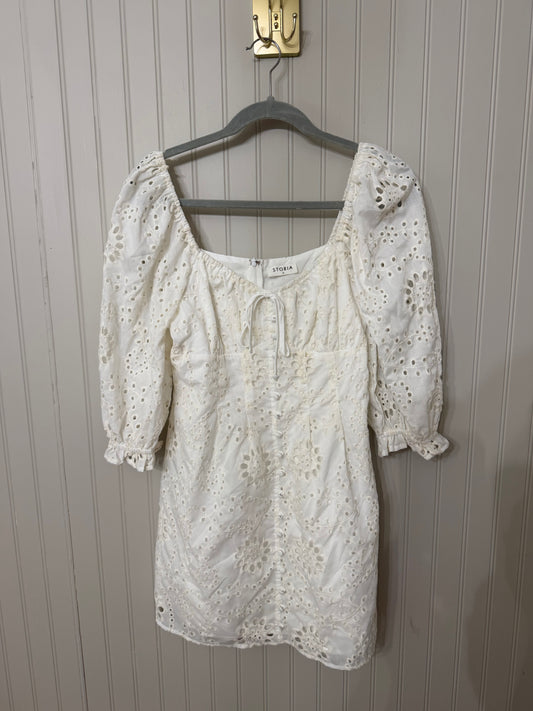 Storia Eyelet Mini Dress Women’s Medium White