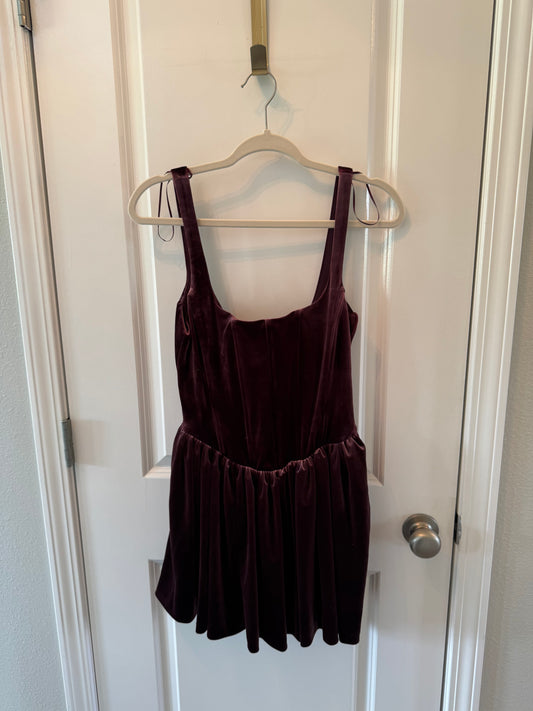 Zara Velvet Corset Dress Women’s XS NWT Dark Purple