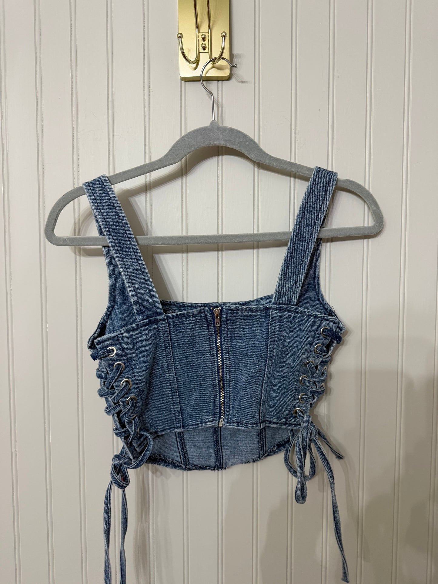 Altar’d State Denim Bustier Top Women’s Small