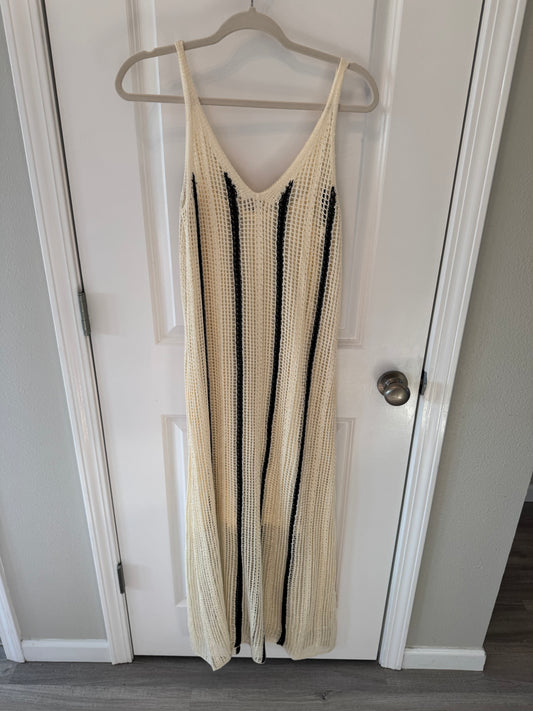 A New Day Crochet Knit Maxi Dress Women’s Medium Cream