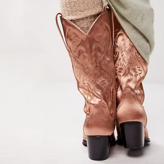 Jeffrey Campbell x Free People Satin Western Boots Women’s 8