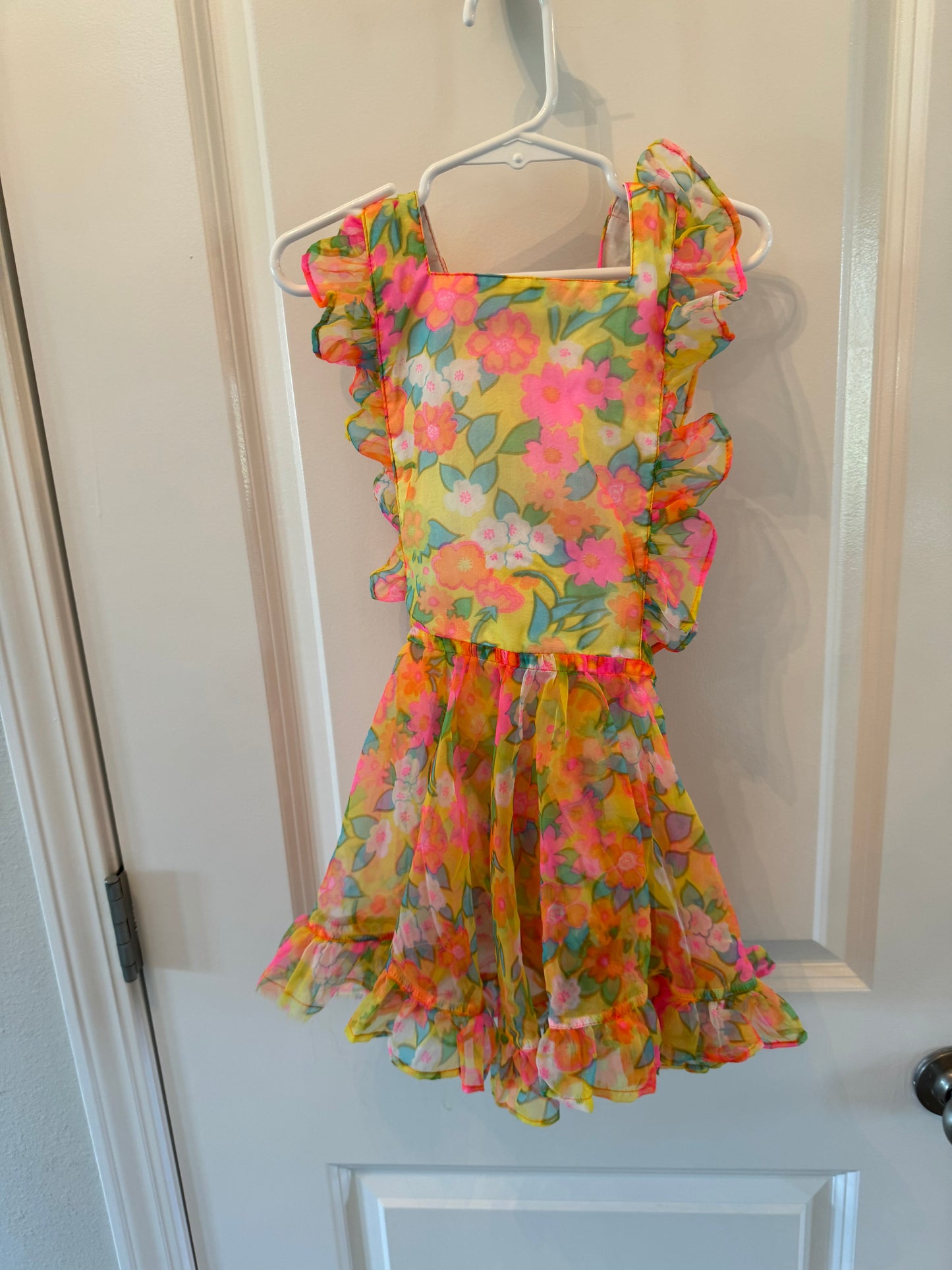 Numi Floral Ruffle Dress Toddler Girl Size 4T Rainbow Multi