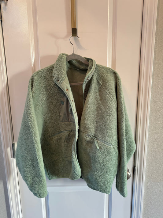 Sherpa Fleece Jacket Women’s Large Mint