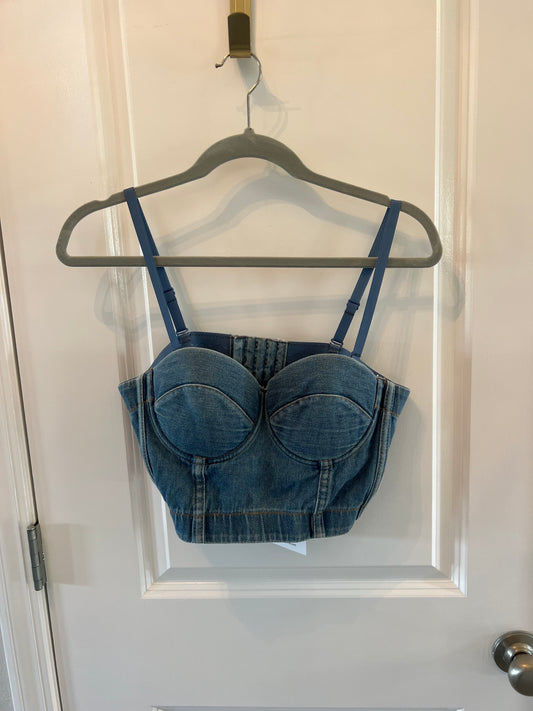 J.NNA Denim Bustier Top Women’s Size Medium