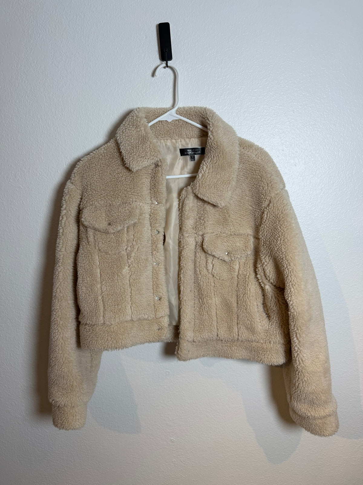 Blue Blush Sherpa Jacket Size Medium
