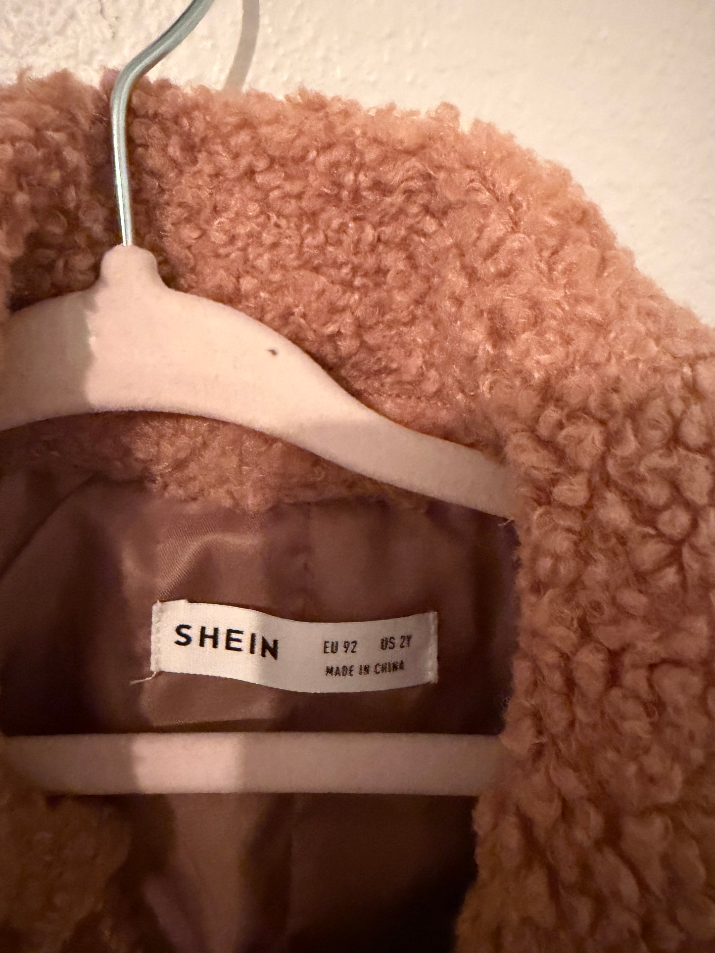 Girls Tan Teddy Coat Size 2y