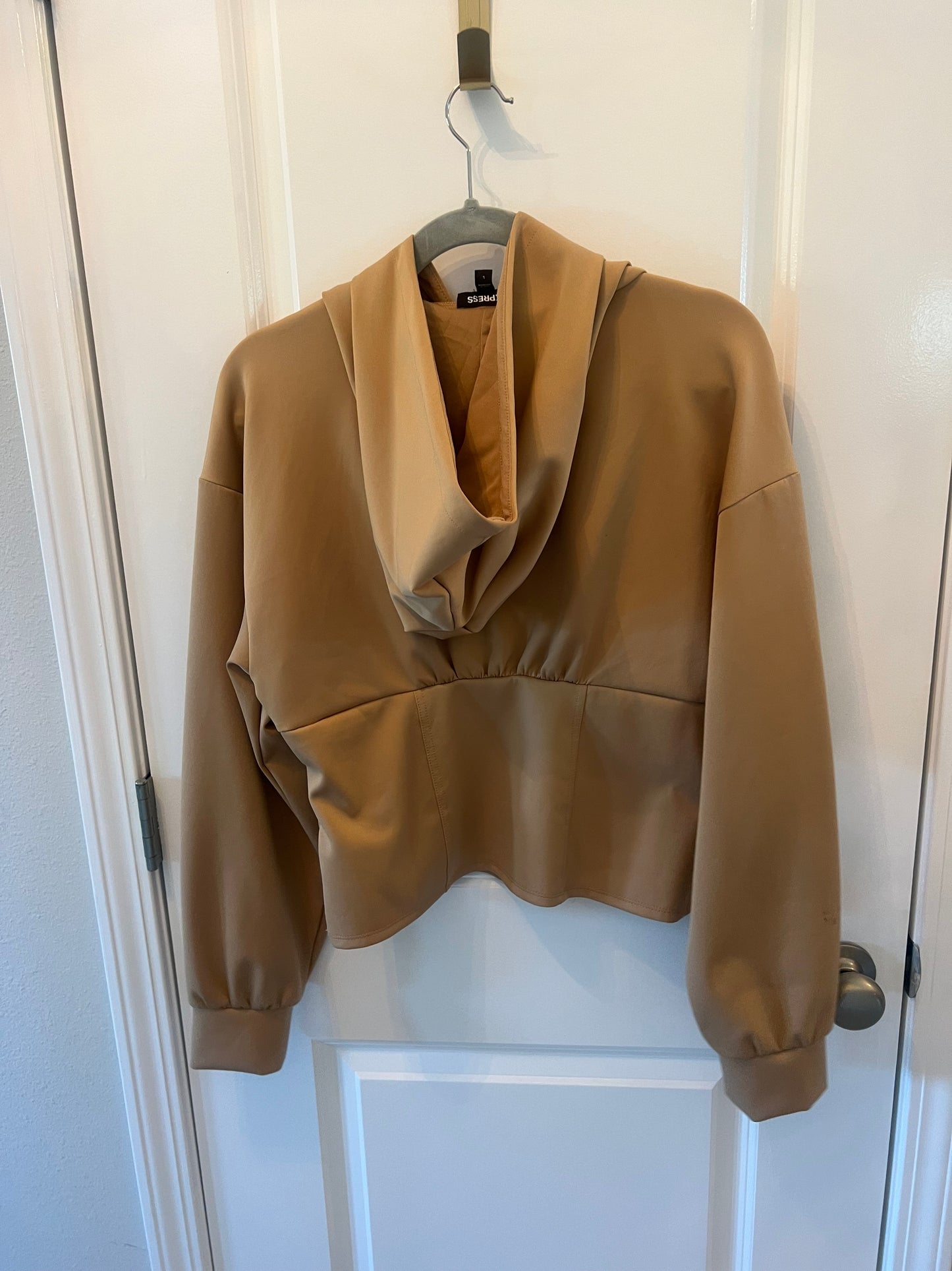 Express Fitted Hoodie Women’s Size Large Tan