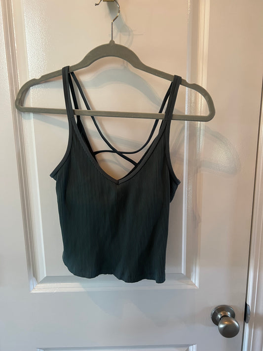 Vuori Ribbed Strappy Active Tank Women’s Size Medium Olive