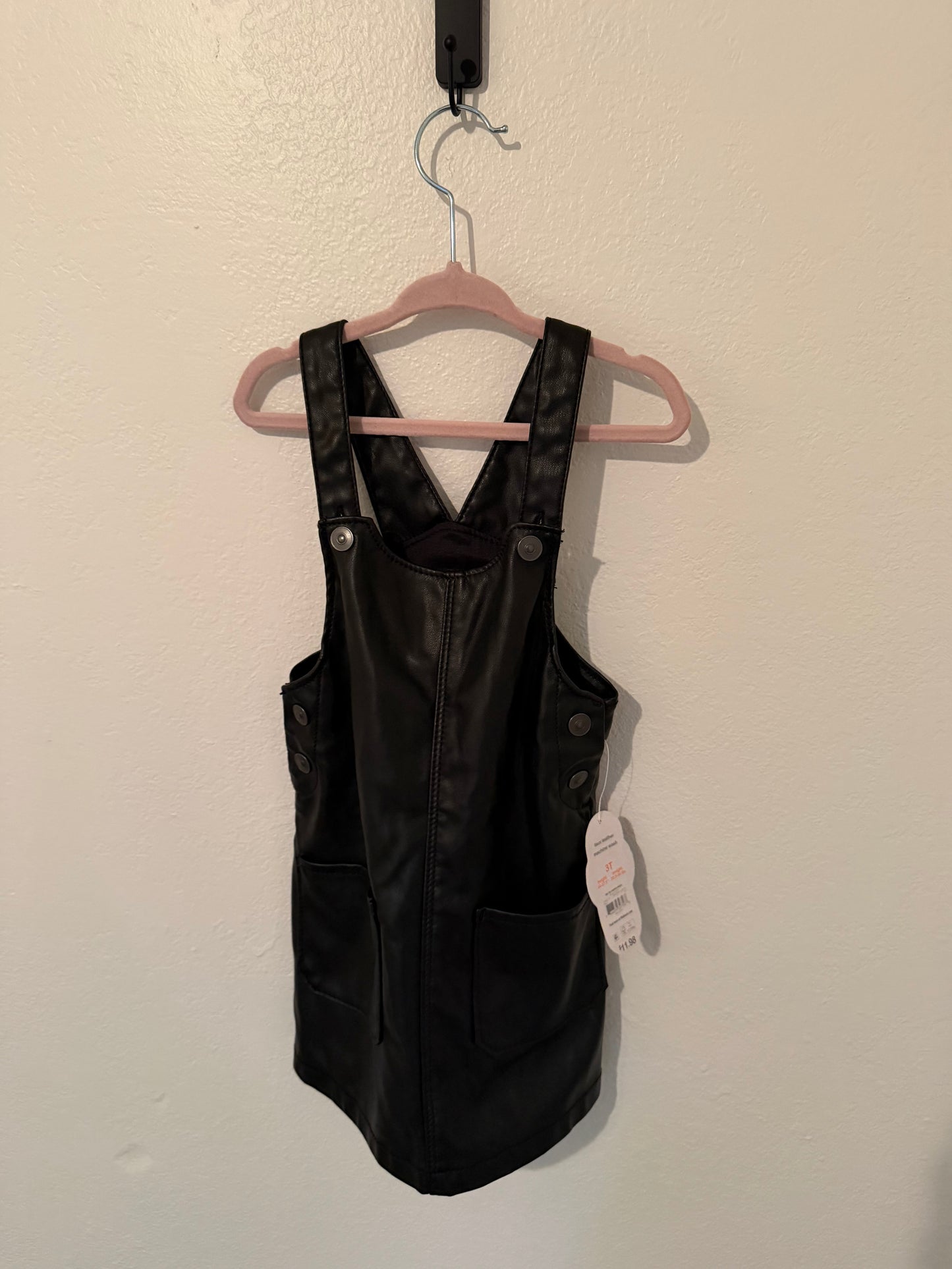 Faux Leather Jumper Dress Toddler Size 3T NWT
