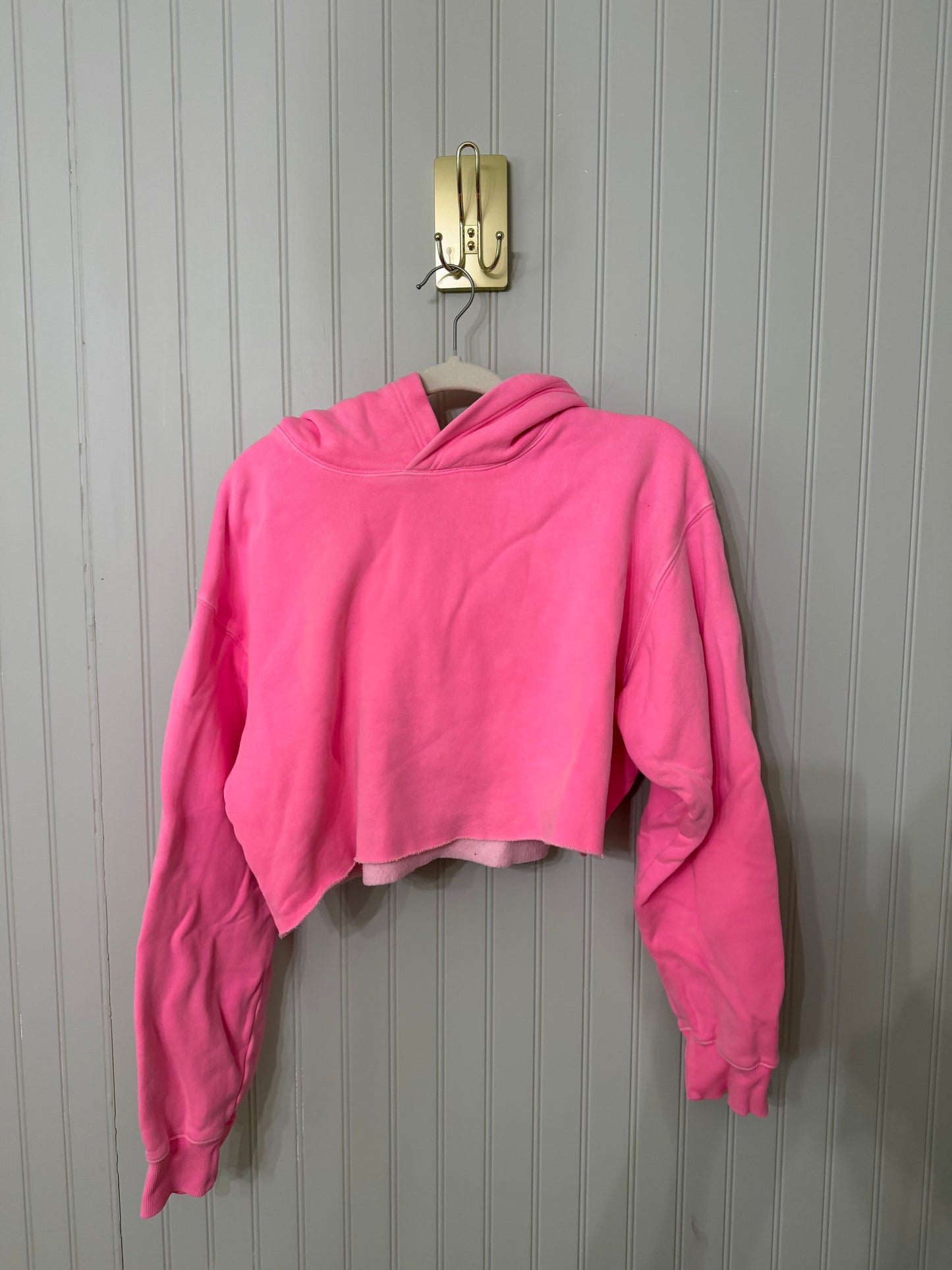 Aritzia TNA Super Crop Hoody Women’s Large Neon Fuchsia