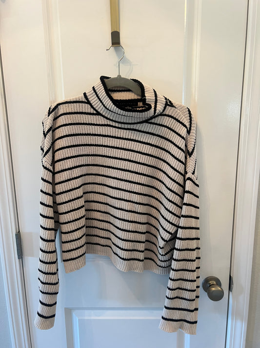 Sanctuary Stripe Stay Cozi Chenille Knit Sweater Women’s Size Small Cream