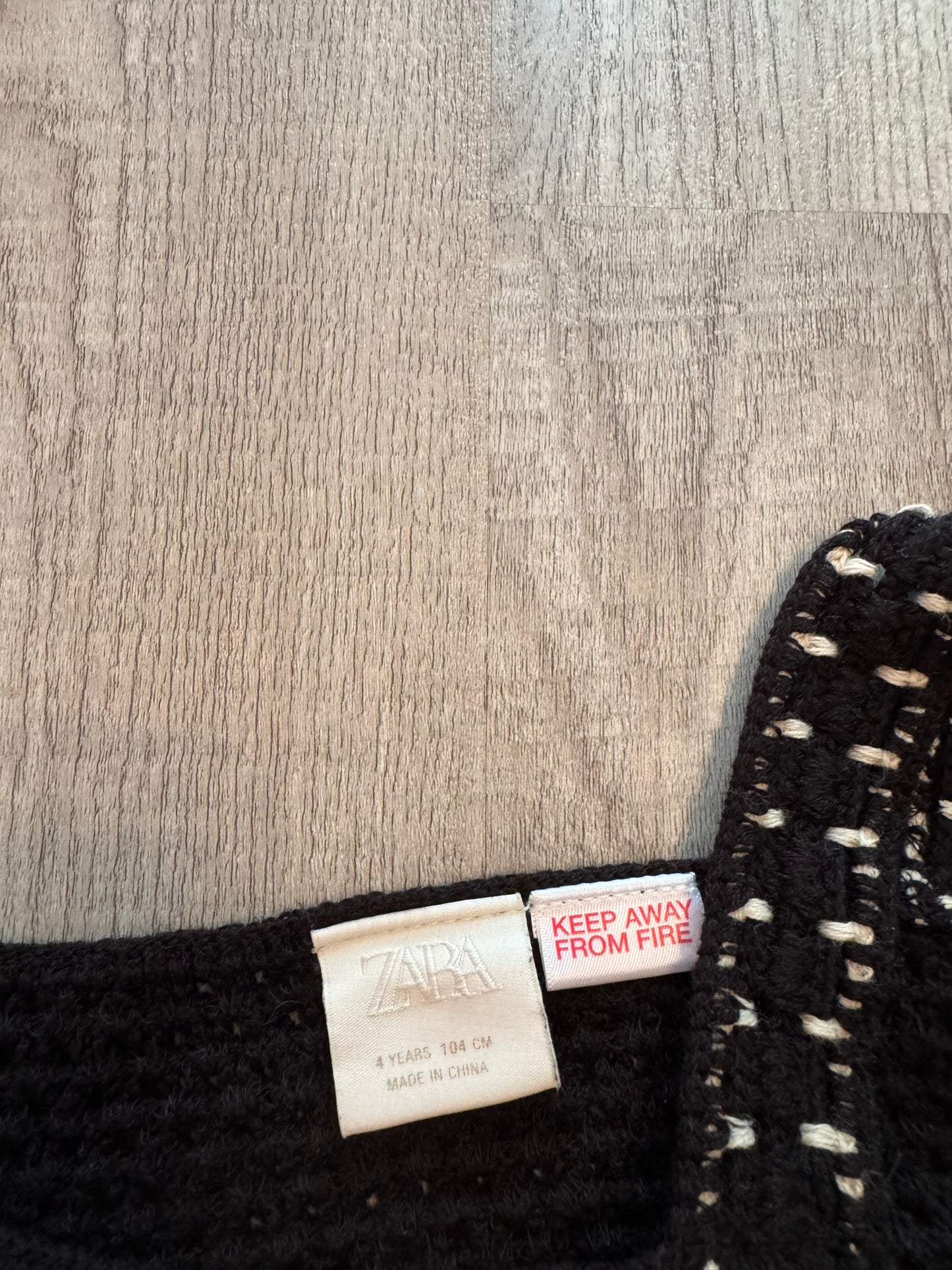 Zara Black Floral Matching Set Toddler Size 4