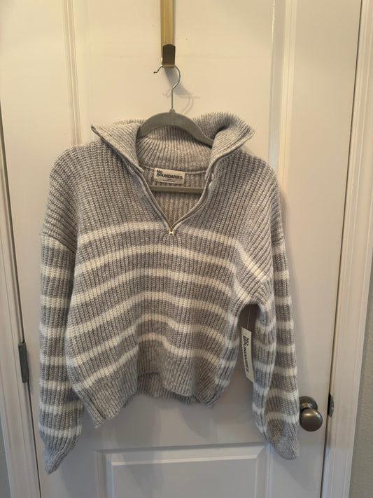 Striped Quarter Zip Sweater Women’s Large NWT