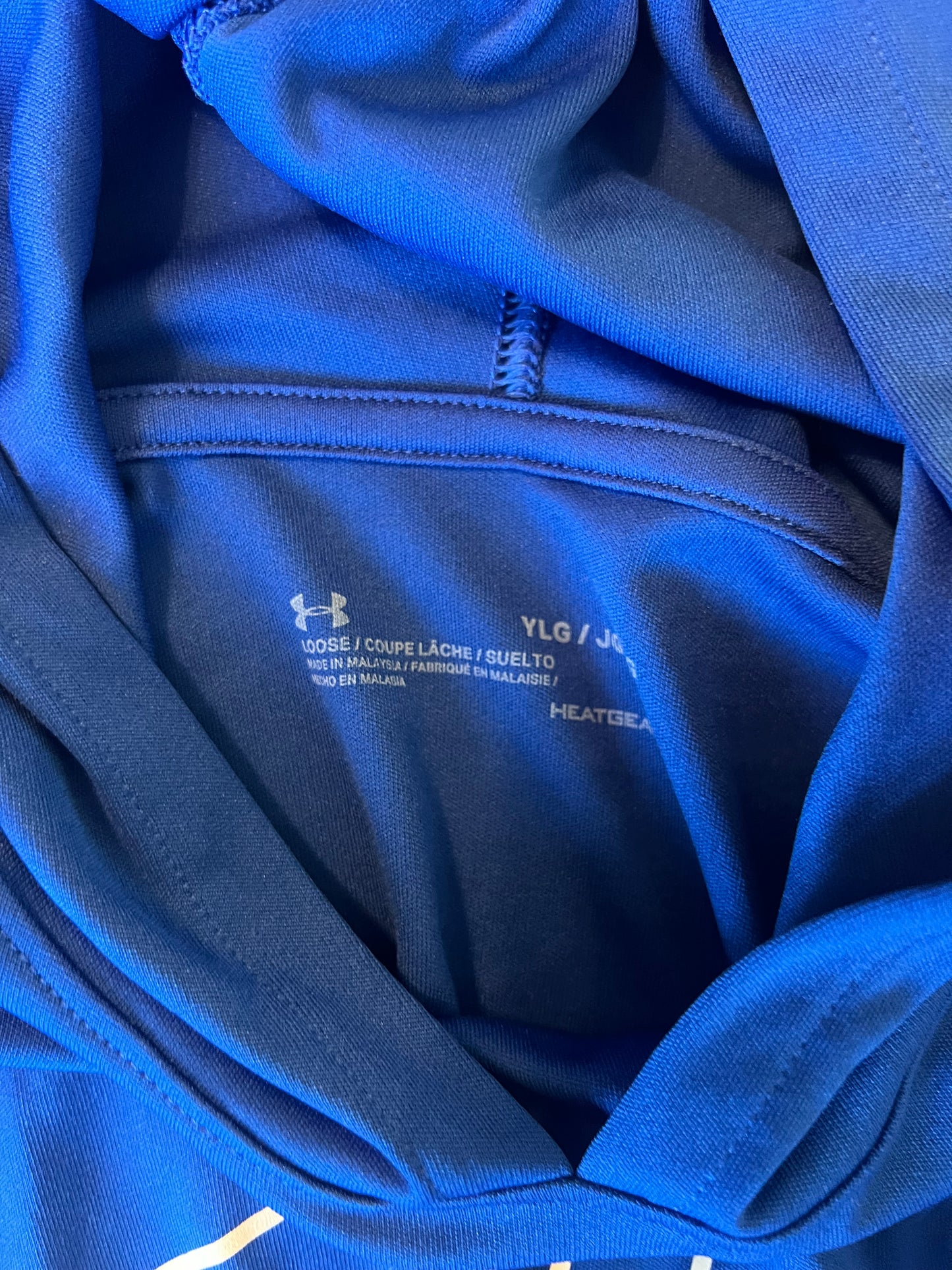 Under Armour Long Sleeve Hooded Shirt Youth Boy’s Size Large Royal Blue