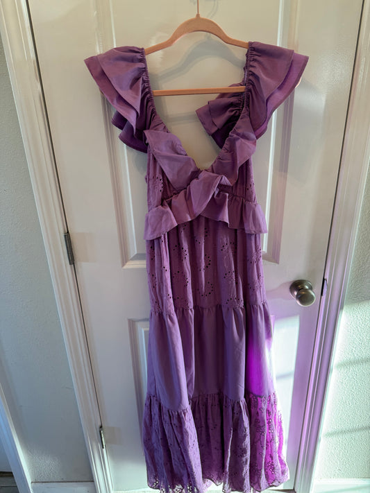 Flying Tomato Ruffle Dress Women’s Size Large Purple